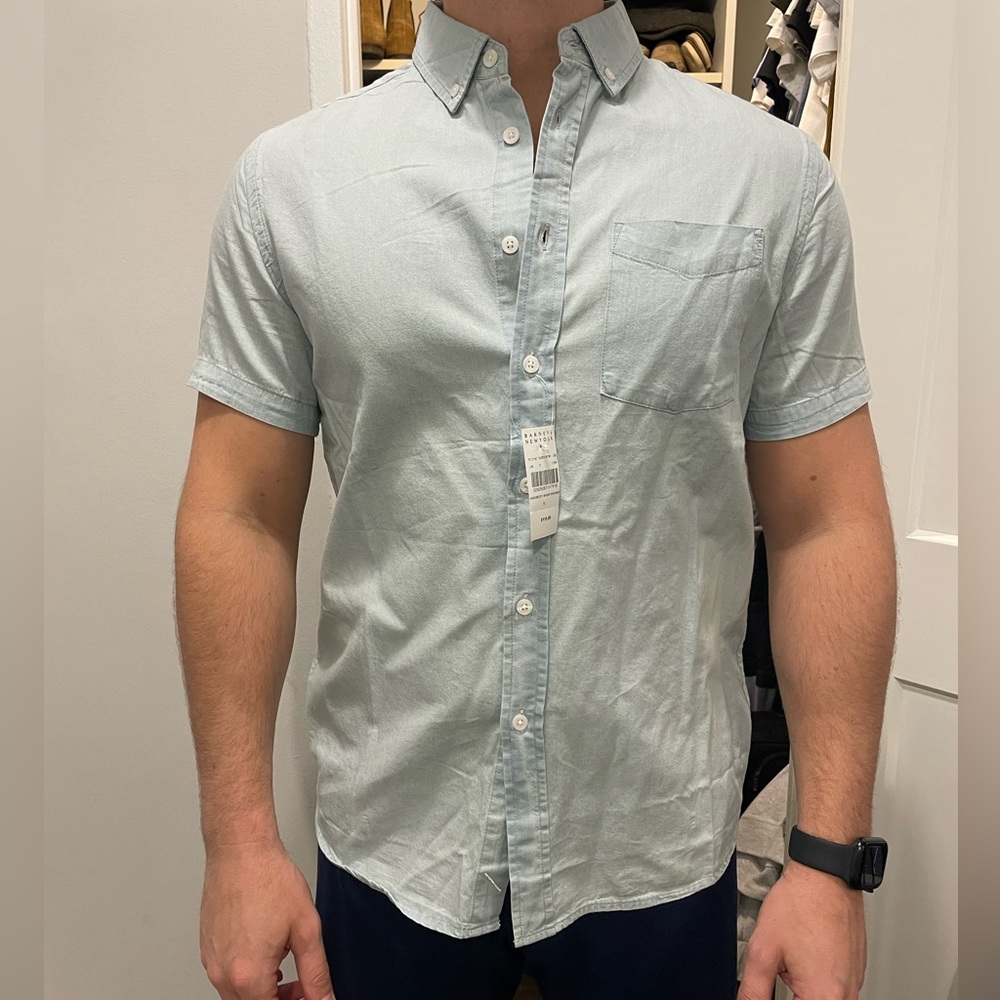 Saturdays Chambray Short Sleeve Button Down